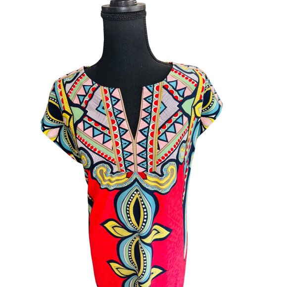 Laundry By Shelli Segal Multicolor Geometric Print Shift Dress S Office Siren - Picture 4 of 12